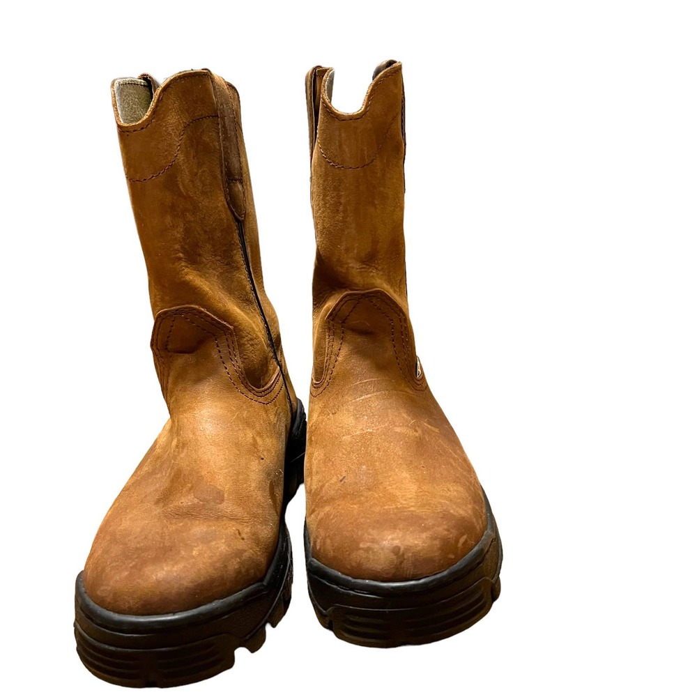 LOM Work Boots Brown Suede Western Men's Made in Mexico Size 10.5 Oil Resistant - Picture 3 of 13